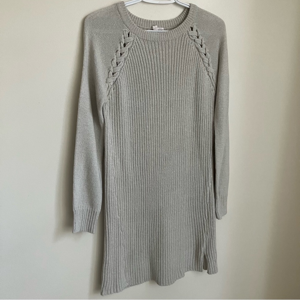 Women’s Knit Sweater Dress with Braided Detail
